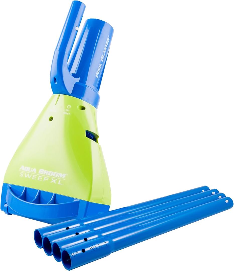 POOL BLASTER Aqua Broom Sweep XL Cordless Rechargeable Pool Vacuum for Hot Tub, Spa & Spot Cleaning in Above Ground & Inground Pools, 40 Min Run Time, Pole Set, Battery-Powered Hot Tub Vacuum Spa Vac