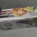 Mecity 4 Slice Toaster, Long Slot Toaster With Countdown Timer, Bagel/Defrost/Reheat/Cancel Functions,Warming Rack, Removable Tray, 6 Browning Settings, Extra Wide Slots, Stainless Steel, 1300W