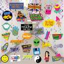 Throwback 90s Hanging Swirls - 32 Pieces - Back to the 90s Party Decorations, Supplies and Favors