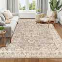Pauwer Boho Washable Area Rug 9x12 Large Soft Living Room Bedroom Floor Carpet Mat Indoor Farmhouse Vintage Non Slip Accent Throw Rugs for Entryway Kitchen Dorm Dining Room