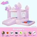 9FT Pink/Purple Bounce House Inflatable Toddler Trampoline Suitable for 3-6 Year Old Children Party Gifts Indoor and Outdoor Two Tone Bounce Castle Wedding/Festival Decorations