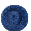 Best Friends by Sheri Original Calming Donut Dog and Cat Bed, Lux Faux Fur, Navy Blue, (23in x 23in) - Anxiety Relief for Pets Up to 25 lbs (Small)