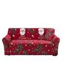 Keepatin Sofa Cover Elastic Seat Cover L-Shaped Couch Cover Recliner Chaise Chair Cover 1/2/3/4 Seat (Santa Claus, 3 Seat（Size 73-90inch）)