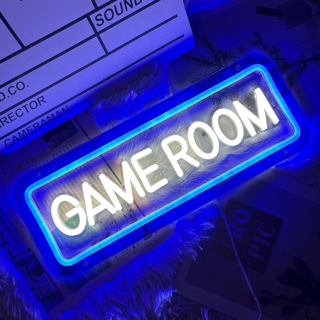 Game Room Neon Sign for Game Wall Decor Led Neon Light with USB Powered Teen Boy Children Bedroom Bar Party Gaming Room Accessories and Decor Neon Signs Custom, 15.7 x 5.9"