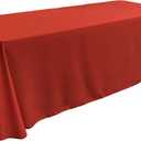 LA Linen Polyester Poplin Washable Rectangular Tablecloth, Stain and Wrinkle Resistant Table Cover 90x132, Fabric Table Cloth for Dinning, Kitchen, Party, Holiday 90 by 132-Inch, Red