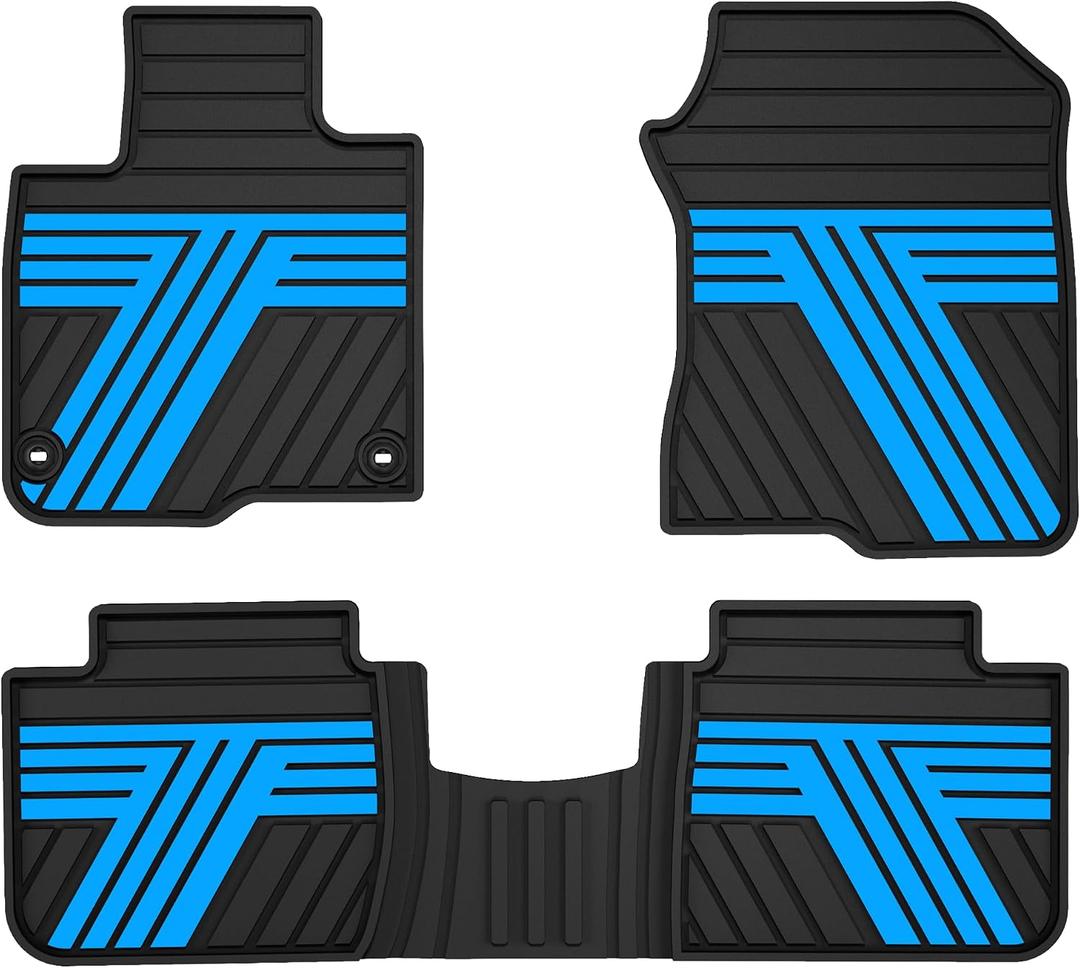 Floor Mats Fit for 2023-2027 Honda HRV Sport/LX/EX-L (Gasoline & Hybrid) & for Acura ADX 2025-2026, Custom Fit All Weather Protection Heavy Duty Anti-Slip Car Mats for HR-V, 1st & 2nd Row Black & Blue