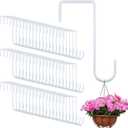 LEIFIDE 60 Pcs White Vinyl Fence Hooks 2 x 6 Inch Patio Hangers Hanging Powder Coated Steel Fence Hooks Lattice Shepherds Hook Stick Plant Baskets for Indoor Outdoor Lights Bird Feeder Pool Equipment