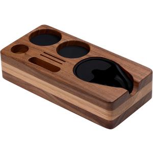 Normcore Espresso Tamping Station, Natural American Walnut Coffee Tamper Station Base Holder Stand for 54/58mm Portafilter, Tamper, and Distributor, Puck Screen Espresso Accessories