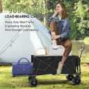 ZENPETIO 49" Collapsible Wagon Cart, 900LBS Heavy Duty Extra Long Folding Utility Wagon, 300L Large Capacity Wagon with Extender All-Terrain Big Wheels with Brakes for Camping, Garden, Sports, Grocery