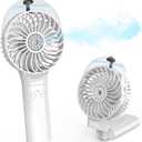COMLIFE Portable Handheld Misting Fan, 3000mAh Rechargeable Battery Operated Spray Water Mist Fan, Foldable Mini Personal Fan for Travel, Makeup, Home, Office, Camping, Outdoors (White)