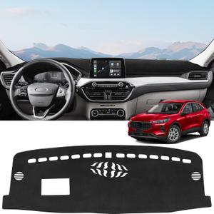 ZZEQYG Dash Cover for Ford Escape 2020 2021 2022 2023 2024 2025 Accessories Flannel Dashboard Cover Dash Mat Center Console Cover Sunshield Protector Pad (with HUD)