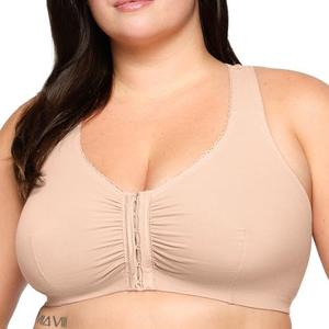 Glamorise Women's Plus Size Front-Closure Cotton T-Back Wirefree #1908 XL
