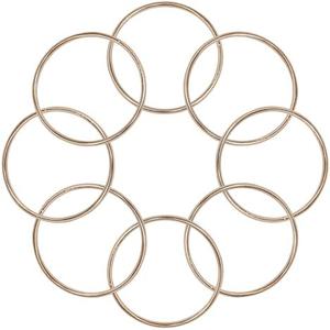 8 Pcs Gold Metal Floral Hoops, 5.1" (130mm) Dream Catcher Rings, 0.11" (2.8mm) Thick Heavy Duty Metal Hoops for Macrame, Wreath Rings for DIY Crafts, Wedding Decor and Wall Hanging