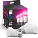 Philips Hue A19 LED Smart Light Bulb - White and Color Ambiance - 60W Indoor Light Bulb - Control with Hue App - Works with Alexa, Google Assistant and Apple Homekit - 3 Pack (60W (800 Lumen))