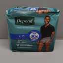 Depend Fresh Protection Adult Diapers, Incontinence Underwear for Men, Disposable, Maximum, Large, Grey, 17 Count