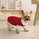 Lorehelina Dog Sweater for Small Dogs Argyle Cable Knit Turtleneck Pullover Winter Clothes for Boys Girls Stretch Chihuahua Yorkie Puppy Christmas Doggie Pet (S, Red)