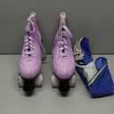 Risup,Roller Skates for Women and Men Cowhide High-Top Shoes Classic Double-Row Four-Wheel Roller Skates for Men Girls Unisex (Purple Flash,43=US:9)
