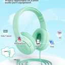 awatrue Kids Headphones for School Toddler Wired with Microphone Plug in Bulk Boys Headset Girls 3+ Year Old Green