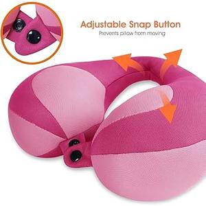 Kids Chin Supporting Travel Neck Pillow, Helps Support Head and Neck, Comfortably Designed for Head, Neck, and Chin Support - Gifts for Toddler/Child/Kids, Pink