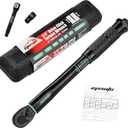 1/4-inch Drive Click Torque Wrench, Precision 20-200in.lb/2.26-22.6N.m Range, Professional Reversible CRV Steel Ratcheting Head Secure Locking Adapter Extension