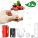 Eupako 100 Pack 5 oz Square Clear Plastic Dessert Cups Small Clear Plastic Tumbler Cups Great for Desserts, Appetizers, Puddings, Mousse and More