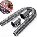Universal 36" Stainless Steel Radiator Flexible Coolant Water Hose Kit W Cap Clamp Silver