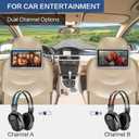 SIMOLIO Dual Wireless Headphones for TV with Transmitter, 2 Channel IR TV Headphones for Home Theater/Outdoor Movie/Car DVD, Tone Control & Optical/RCA/AUX Support, Plug N Play, No Audio Delay