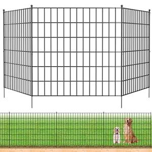 AMAGABELI GARDEN & HOME 24in(H)×50ft(L) Black PVC Coated Welded Wire Fence Wire Mesh Flexible Magical Garden Fence Animal Barrier Fencing Garden Border Wire Fencing Roll No Dig Fence for Outdoor Yard