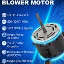 5KCP39GGP993AS Blower Motor, Replaces for GE genteq 5KCP39GGY923S 3S009, 1/3HP 208-230V 1075 RPM, Fits for Goodman Furnace BT1340027S, BT1340027, 11091205, B13400312, Dayton 6DLN0 K55HXRCL-1854