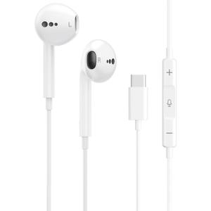 Wired Headphones USB C, Wired Earbuds for iPhone 17 16 15, Type C Earphones with Microphone & Remote Control, Wired Ear Buds USB C for iPhone Android, iPad, S25 S24 Ultra, Pixel 9