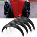 BLACKHORSE-RACING 4PCS 3.5"/890mm Universal Car Wheel Fender Flares Flexible Wide Body Wheel Arches PU(82+89cm)