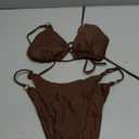 Zuvebamyo Women's Two Piece Bikini Sets Sexy Halter Ring Swimsuit Triangle String Cheeky Bathing Suit, M