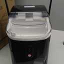 EUHOMY Nugget Ice Maker Countertop with Handle, Ready in 6 Mins, 34lbs Per Day, Removable Top Cover, Auto-Cleaning, Portable Sonic Ice Maker with Basket and Scoop, for Home/Party/RV/Camping (Black)