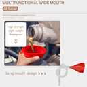 Flex Funnel - Wide Mouth Flexible Funnel with Handle, Automotive Funnels for Engine Oil, Liquid, Diesel, Kerosene,Gasoline (RED Black)