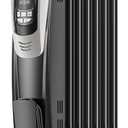 PELONIS Radiator Heater for indoor use Large Room with Remote, Thermostat & LED Display, Quiet Oil Filled Heater with 5 Temperature Settings, Overheat & Tip-Over Protection, Silver, Standard