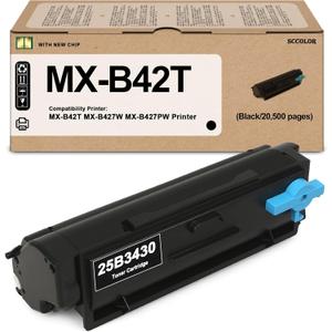 MX-B42T Toner Cartridge Compatible MX-B42T 25B3430 Black Toner Cartridge Replacement for Sharp MX-B42T MX-B427W MX-B427PW Laser Printer (20,500 Pages High Yield)