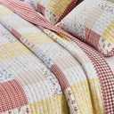 Great Bay Home Floral Quilt Set - 3-Piece Full/Queen Size Cottage Patchwork Bedding Set - Lightweight, All-Season, Reversible Bedspread (Cottage Floral Patchwork)