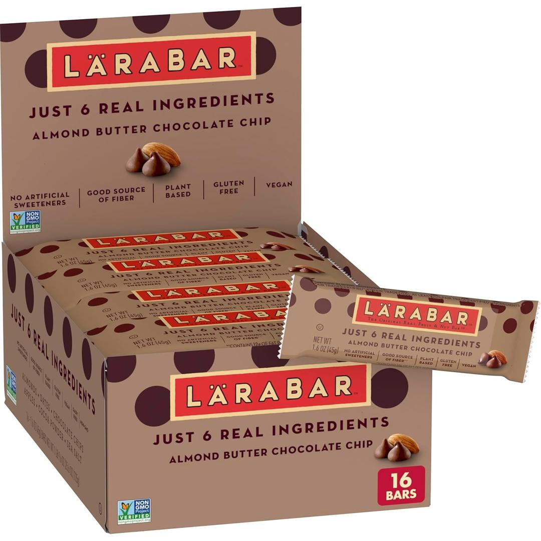 Larabar Almond Butter Chocolate Chip, Gluten Free Vegan Bars, 16 ct