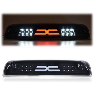 G-PLUS LED 3rd Brake Light Compatible with Chevy Silverado 2014-2020/Fit GMC Sierra 2014-2020 X Type Led Bar High Mount Stop Light Rear Tail Cargo Lamps Black Smoke Lens Black Housing