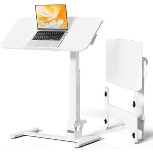 JOY worker Foldable Mobile Standing Desk, 180° Tilt Overbed Bedside Table