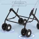 YYW Double Pet Stroller for Small Dogs & Cats - 4 in 1 Foldable Dog Stroller with 2 Detachable Carriers, Lockable Wheels & Safety Belts, Ideal for Multi-Pet Homes Walks & Travel(Black)