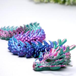 3D Printed dragon toys with eyes,Flexible Realistic Articulated Knight Fidget Toys,Mystery Figurines Gifts for Easter Basket Stuffers,Executive Desk Dcor and Festival Collectible (17.72inch)