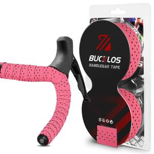 BUCKLOS Bike Handlebar Tape Silicone Bar Tape for Road Bike Comfortable Bicycle Handlebar Tape EVA Bike Grip 2 Pcs Bicycle Drop Bar Wraps Pink-Black