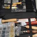 FifthQuarter Leather Tooling Kit: 458 Pcs Essential Leather Working Tools and Supplies for Starter with Guide Craft Tool Kits with Organizer for Stamping | Cutting | Stitching | Carving