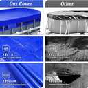 QH.HOME Winter Pool Cover 10×16ft Oval Above Ground Heavy Duty 5.5oz/yd2