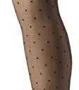 Hanes Script Women's Fashion Dot Compression Tights for Leg Support, Control Top, Sheer Toe, Black