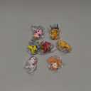 LUMAN Crazy 9 pcs Digital Monster Adventure Agumon Gabumon Mini PVC Figures Set Digimon Toys, 1.7 - 1.9 Inches