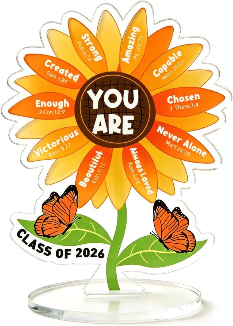 2026 Inspirational School Graduation Graduate Gifts for Women Student Acrylic Keepsake Desk Decor High School College Masters Degree Phd Positive Quote Graduation Gift for Her Him Friends, You Are