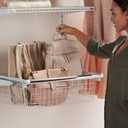 Rubbermaid Configurations Sliding Basket for Closet Drawer Organization, White, Sturdy Slide Out Basket for Home/Laundry/Bathroom/Mudroom/Pantry/Linen Closet, 17.5 X 7.25 X 23.5 Inches