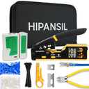 RJ45 Crimp Tool, Ethernet Crimper Tool Kit With CARRYING CASE, All-In-One Pass Through Network Cable Tool For Cutting, Stripping, Crimping Cat5 Cat6 RJ45 RJ11 RJ12 – Ideal For Home DIY, IT Technicians